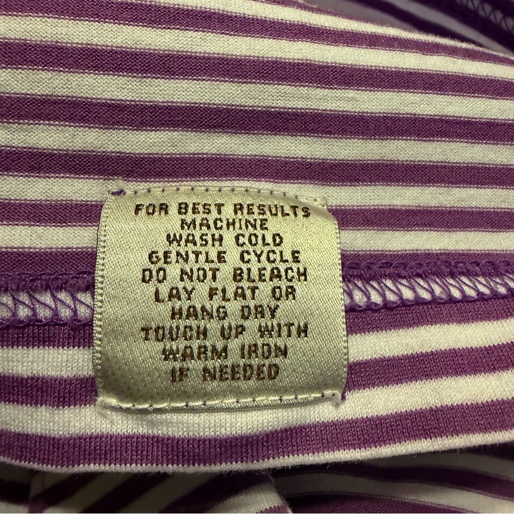 Peter Millar Crown 100% Cotton Purple and White Striped Polo - Size Large - Picture 6 of 7
